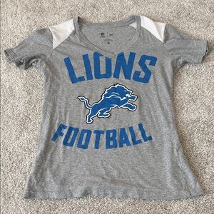 Lions Football Women’s Gray and Blue T-Shirt